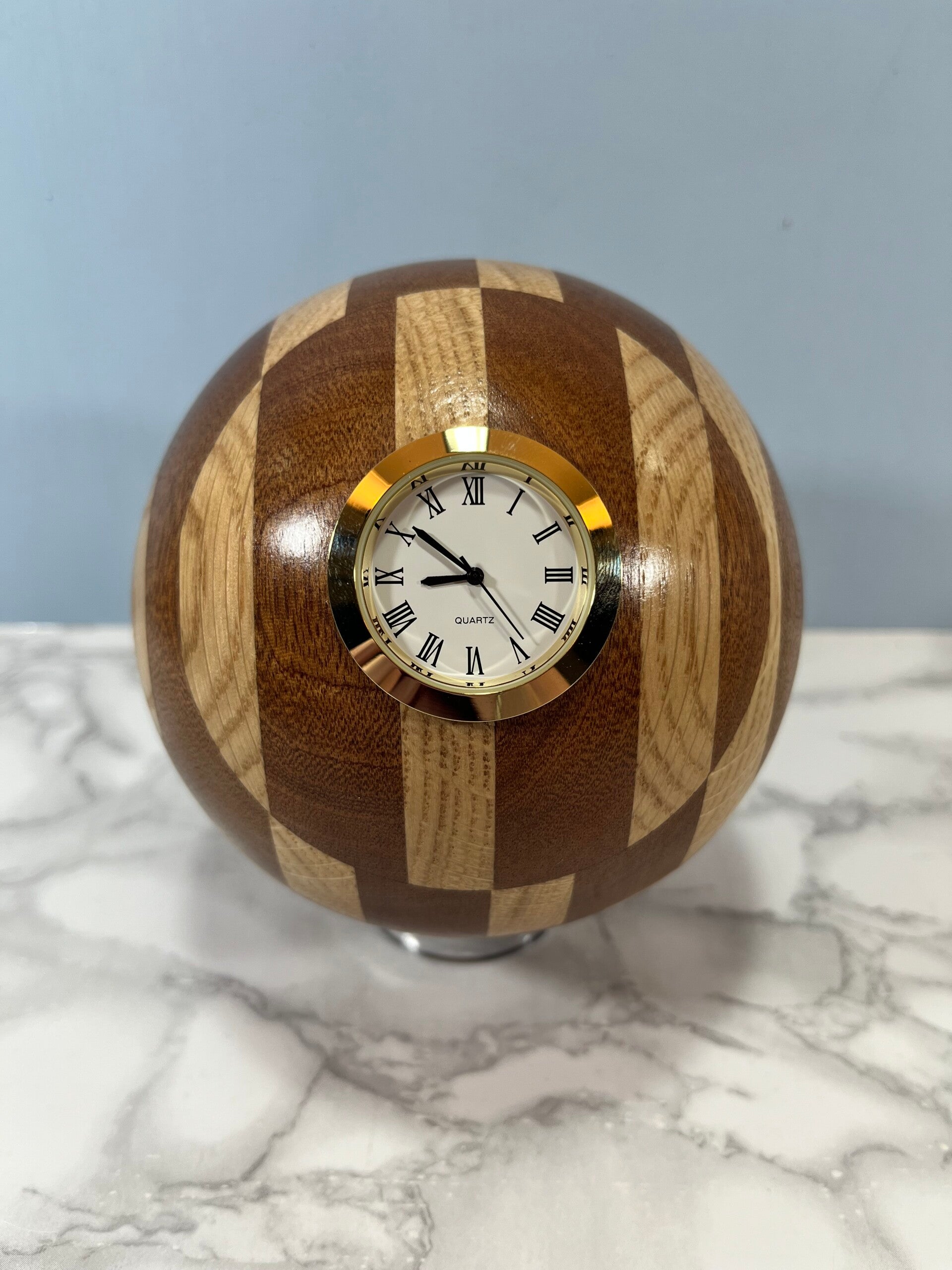 Sphere Clock - Made From Oak & Sapele Wood