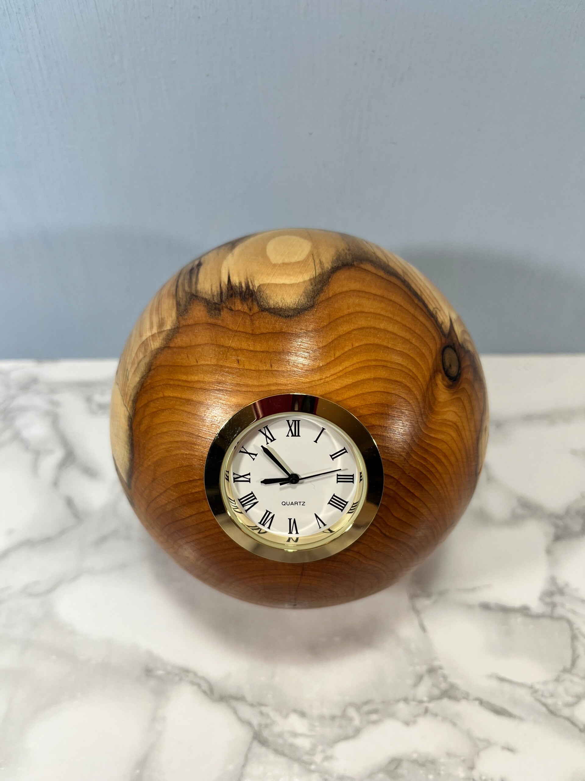 Sphere Clock - Made From Yew Wood