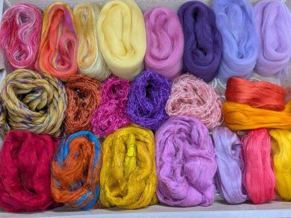 Mixed Fibre box suitable for wet felting, needle felting plus many other textile crafts