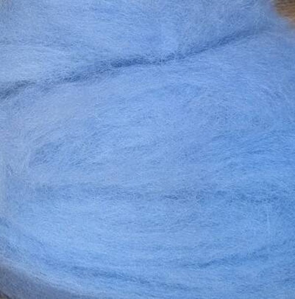 Sky blue carded sliver perfect for needle felting