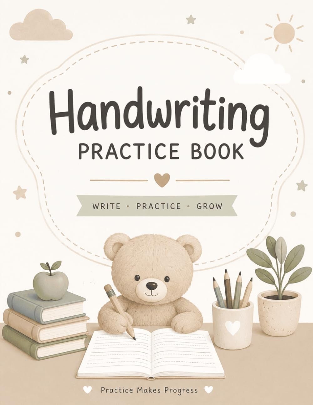 Handwriting Practice Book – Simple Lined Writing Workbook for Kids, Homeschool, Classroom & Daily Practice
