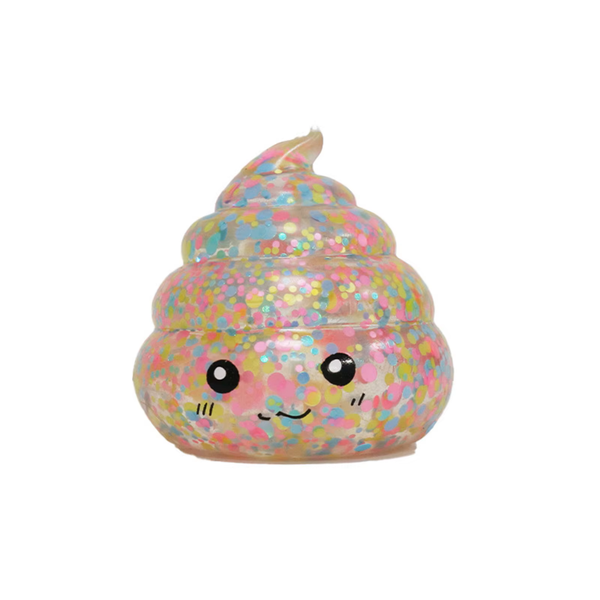 Glitter Pink Poop Squishy Fidget Toy – Funny Stretch & Squeeze Novelty Toy