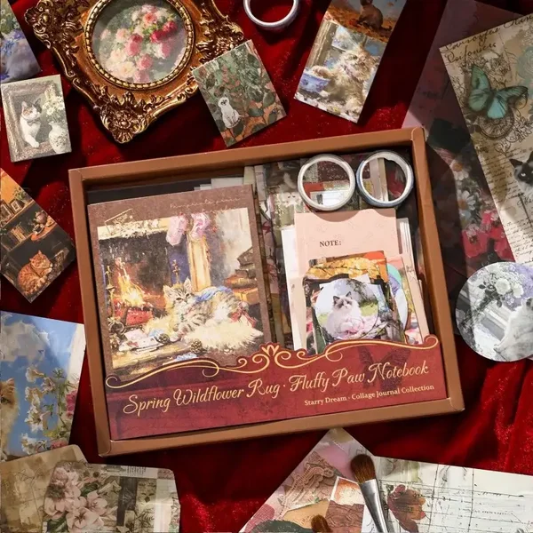 66-Piece Vintage Scrapbook & Journal Kit – DIY Decorative Paper & Stationery Set