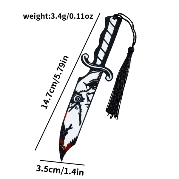 Acrylic Ghost Bookmark with Black Tassel
