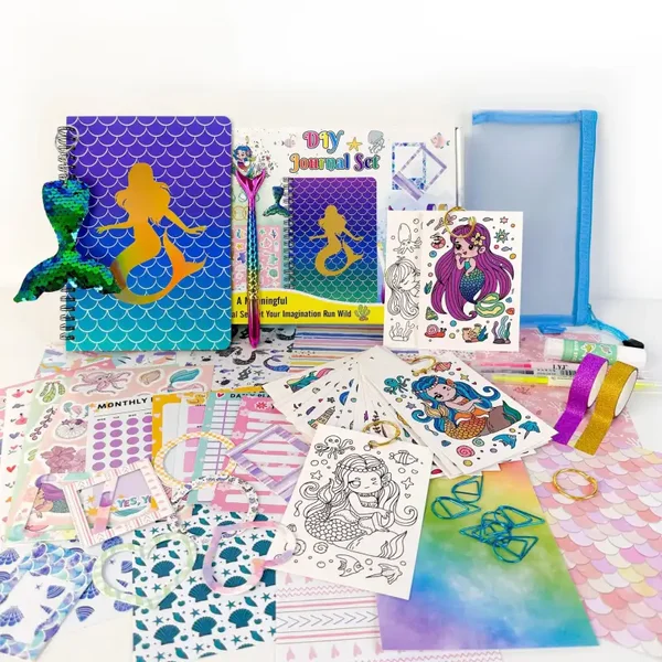 Mermaid DIY Journal Set for Kids – Aesthetic Notebook & Creative Stationery Kit