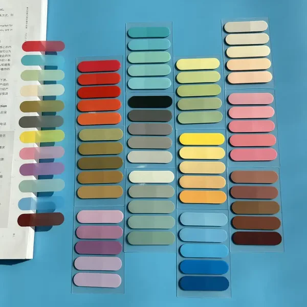 12-Pack Transparent Colorful Index Sticker Notes