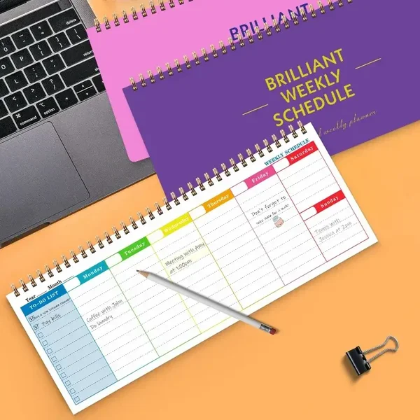 Spiral Undated Weekly Planner – Daily Schedule, Goal Tracking & Organization Notebook
