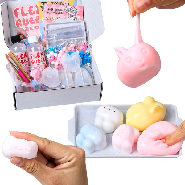 DIY Squishy Making Kit – Cartoon Cat & Rabbit Craft Set