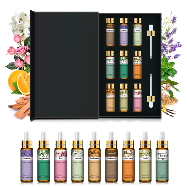 9-Piece Essential Oil Set – Lavender, Jasmine, Eucalyptus & More