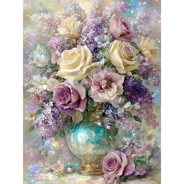 Flower Diamond Painting Kit – DIY Full Round Diamond Art Craft for Beginners