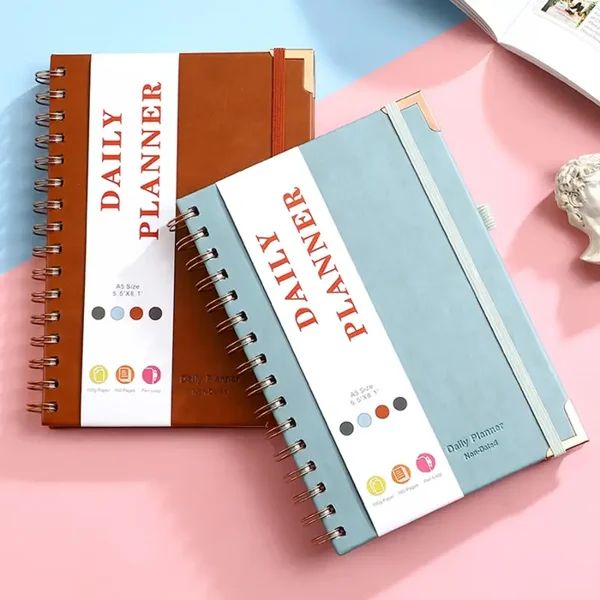 A5 Undated Daily Planner Notebook – 160-Page To-Do List & Schedule Organizer