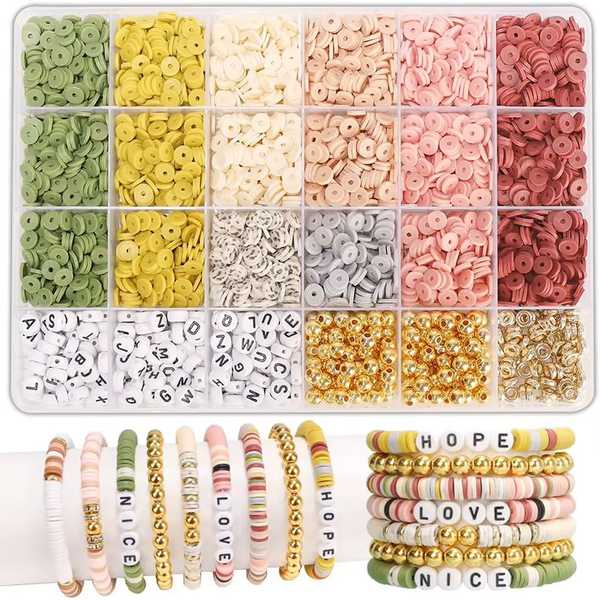 DIY Jewelry Making Kit – Clay Beads Bracelet & Friendship Bracelet Set