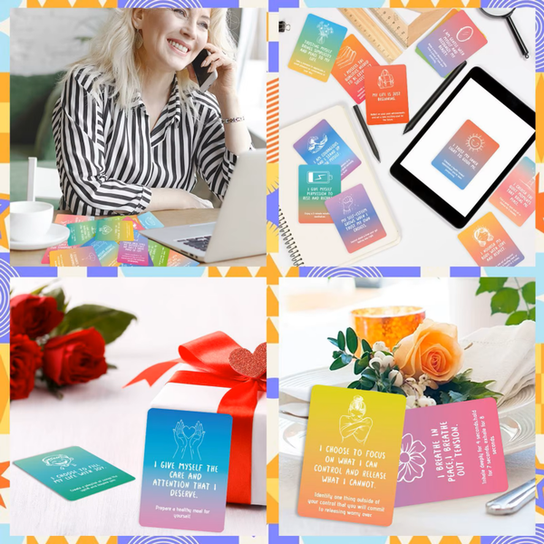 50-Piece Colored Affirmation Cards – Daily Positive Quotes & Encouragement Cards