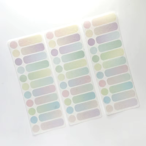 3-Sheet Solid Color Decorative Sticker Pack