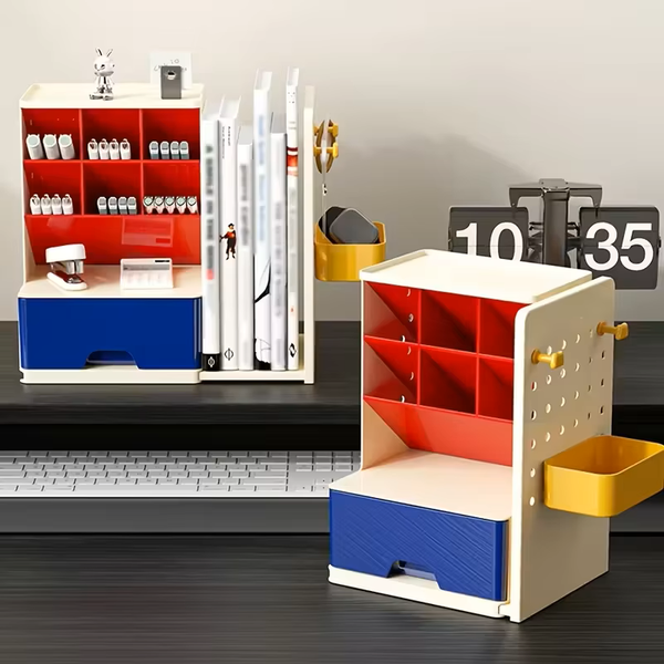 Desk Organizer with Retractable Bookend