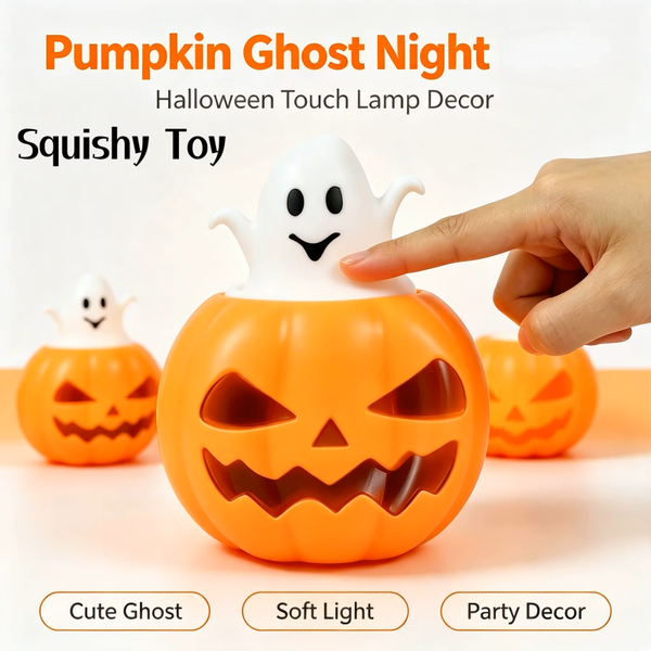 Halloween Pumpkin Ghost Squishy Fidget Toy – Funny Squeeze Novelty Toy