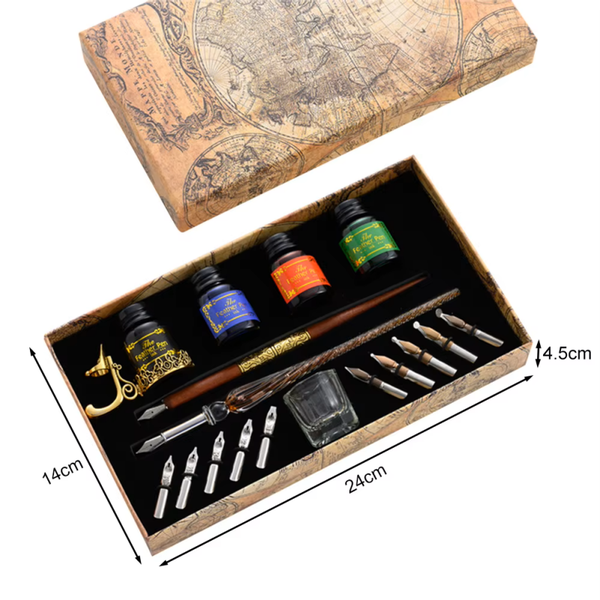 Starry Sky Glass Dip Pen Set – European-Inspired Calligraphy Writing Gift