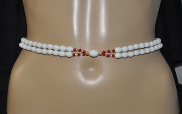 Chaine de taille double - grosses perles