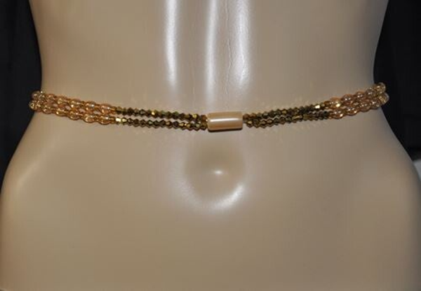 Chaine de taille double - grosses perles