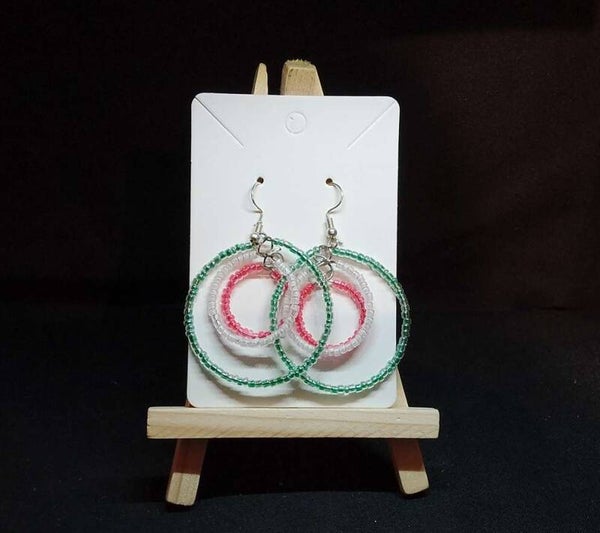 Boucles d'oreilles triples créoles perles