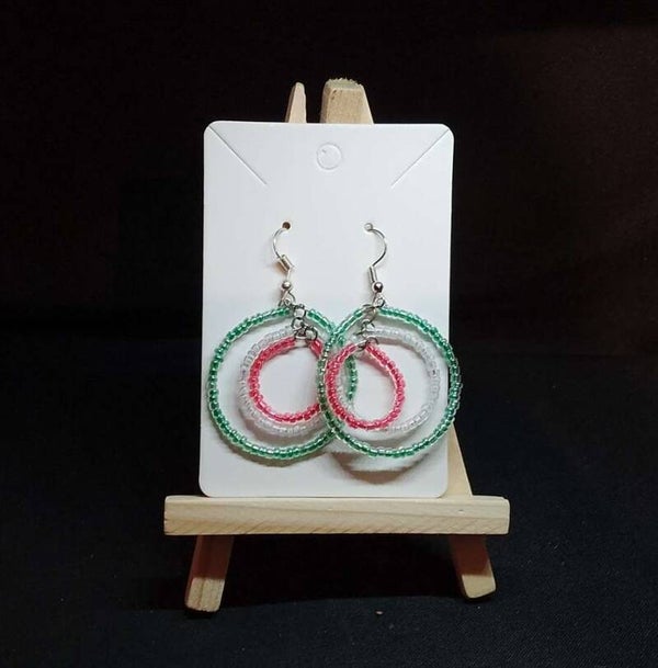 Boucles d'oreilles triples créoles perles