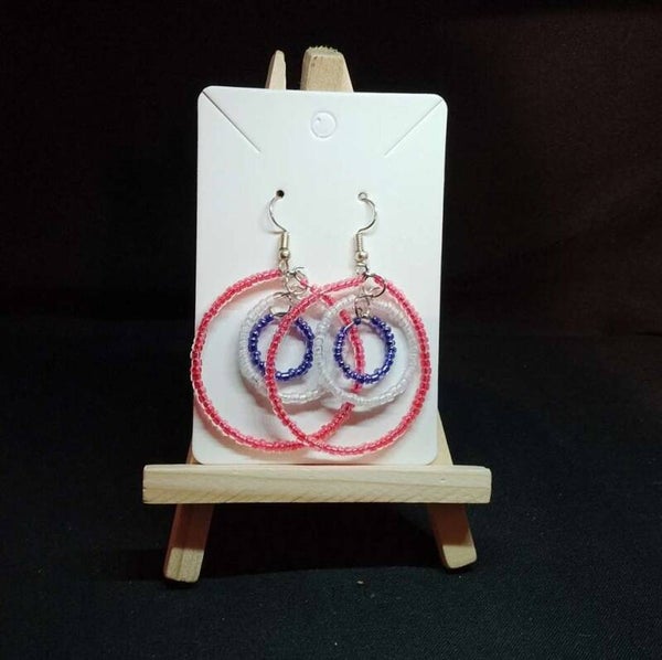 Boucles d'oreilles triples créoles perles