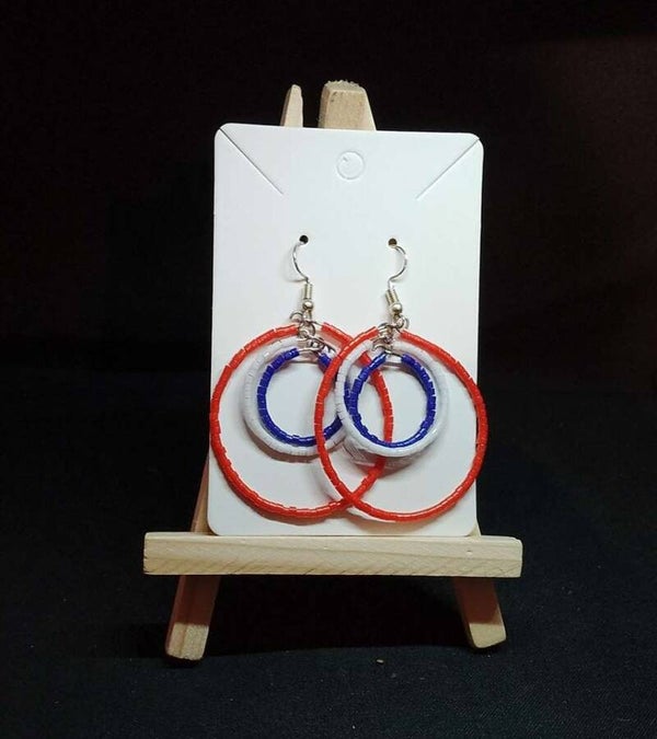 Boucles d'oreilles triples créoles perles