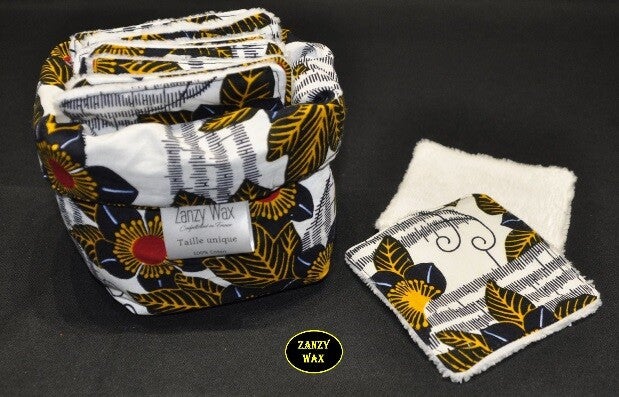 Ensemble 10 lingettes démaquillantes et panier de rangement