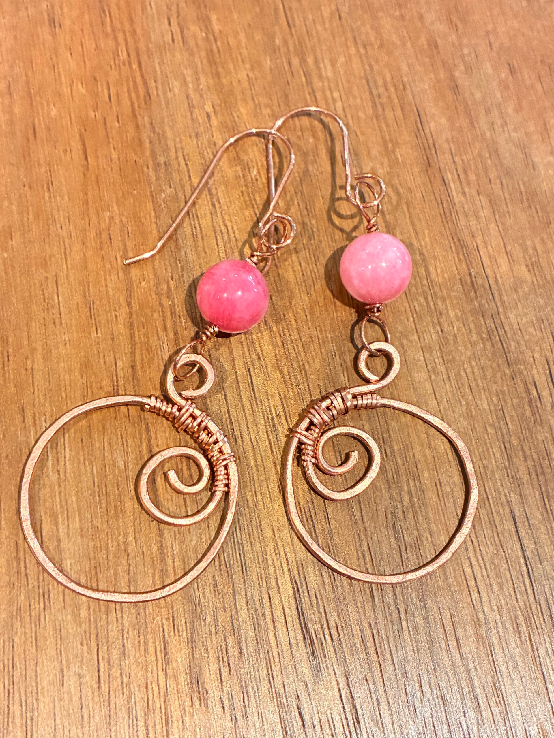 Pink Jade Earrings