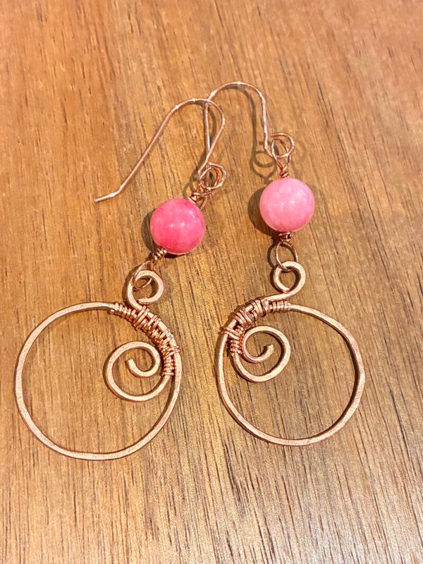 Pink Jade Earrings