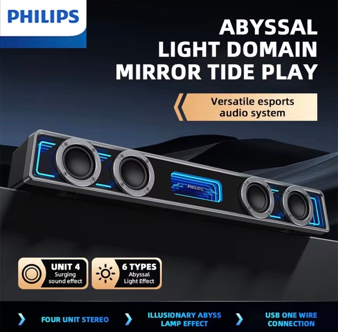 PHILIPS SPA6600 Draadloze USB-subwoofer Soundbar