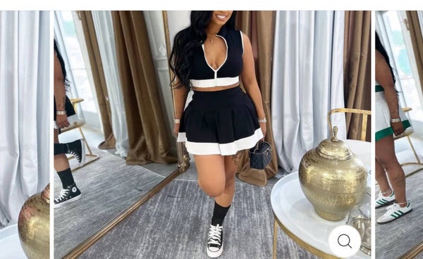 2pcs black skirts set