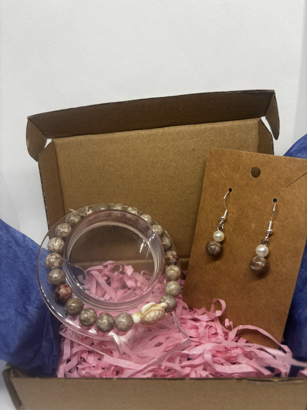 Bracelet et boucles d’oreilles fantaisie tortue