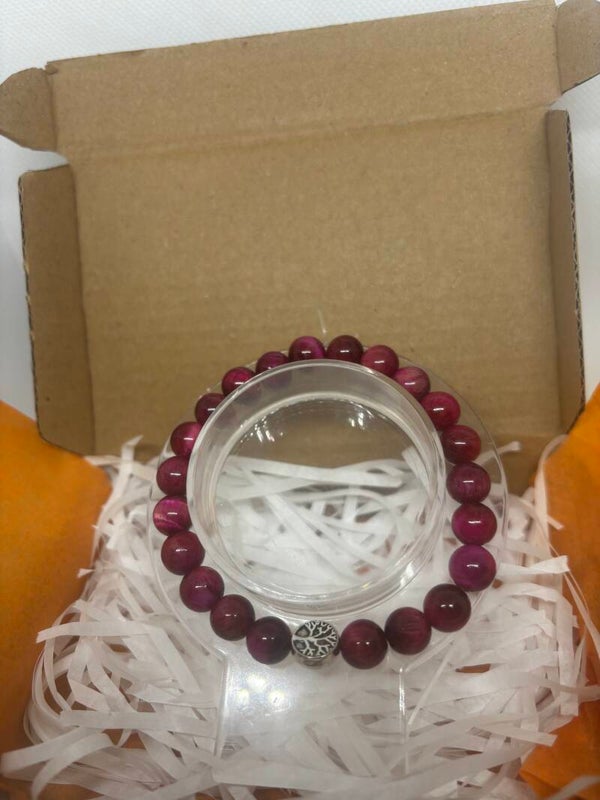 Bracelet Œil de tigre rose