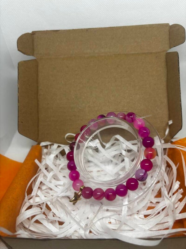 Bracelet fantaisie rose aux nuances fushia