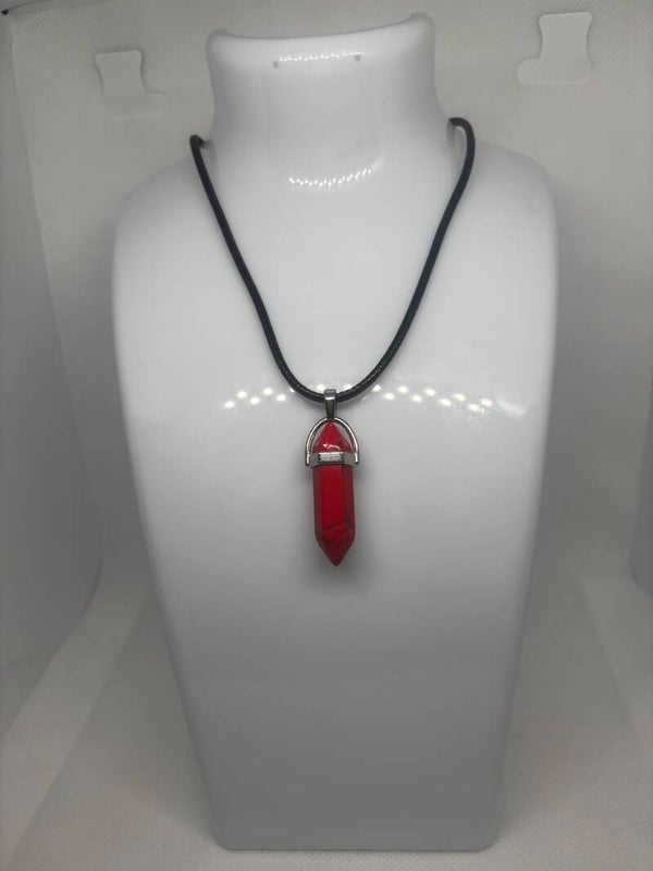 Collier Pendentif Pierre Rouge