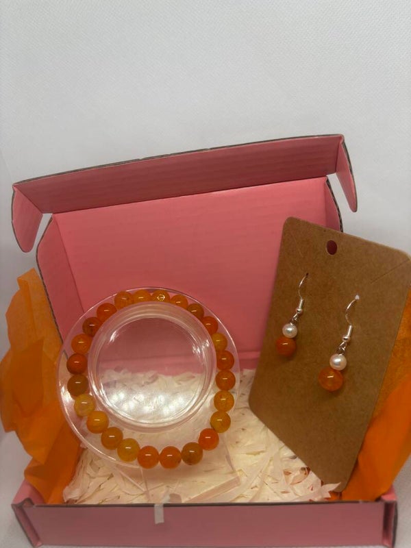 Coffret bijoux fantaisie orange