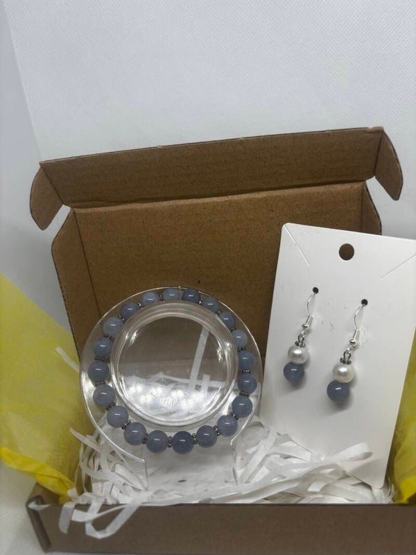 Coffret bijoux fantaisie bleu pastel