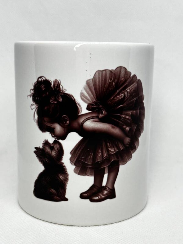 Mug petite fille et son chien