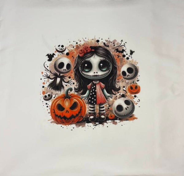 Housse de coussin Halloween petite poupée