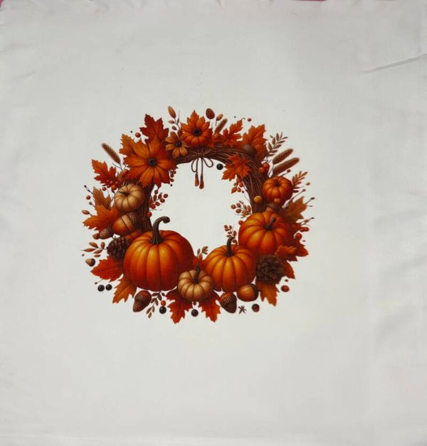 Housse de coussin couronne automne