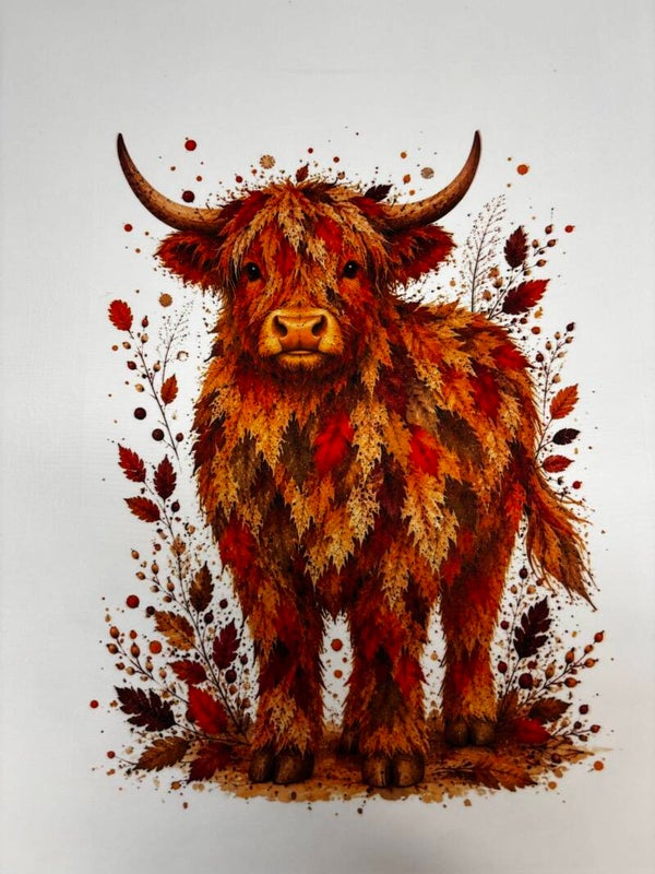 Housse de coussin vache automnale