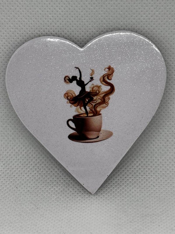 Magnet cœur tasse de café