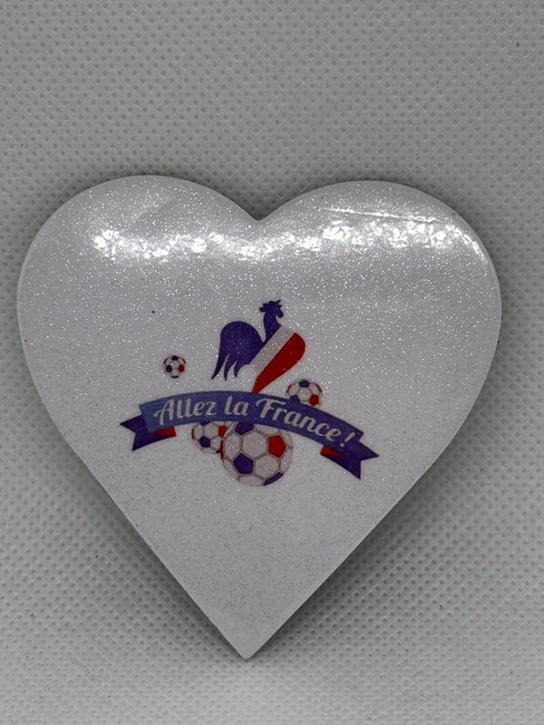 Magnet cœur “Allez la France !” 🇫🇷⚽