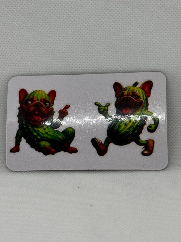 Magnet humoristique – Bouledogues cornichons