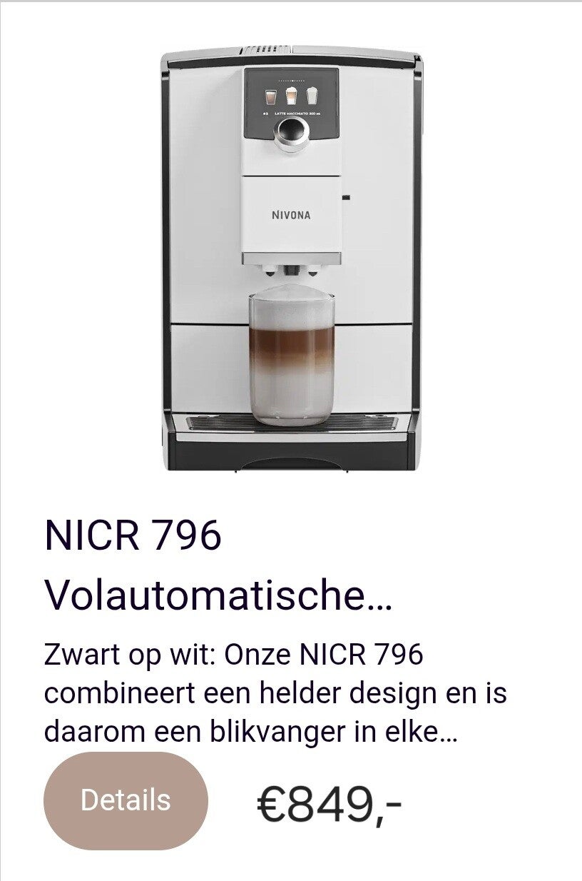 Nivona 796 nieuw
