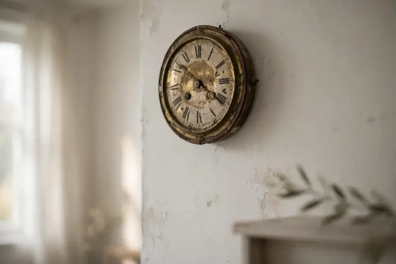 Horloge dans une pièce calme, image du doute sur le moment choisi pour l’euthanasie d’un animal.