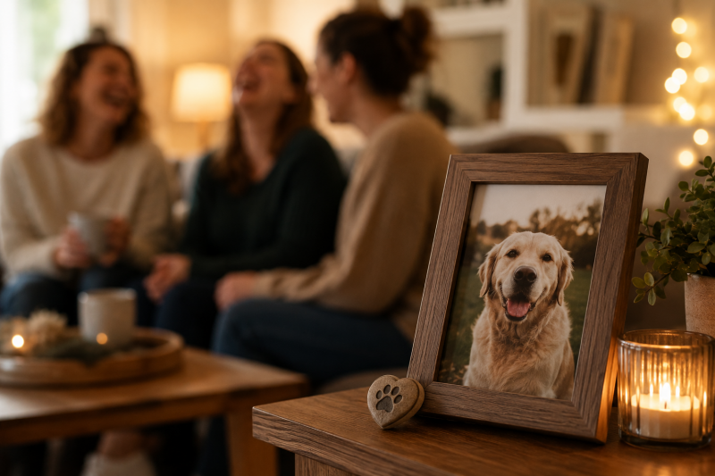 Photo illustrant le premier fou rire après la perte d'un animal de compagnie, entre souvenirs, amour et retour progressif à la joie.