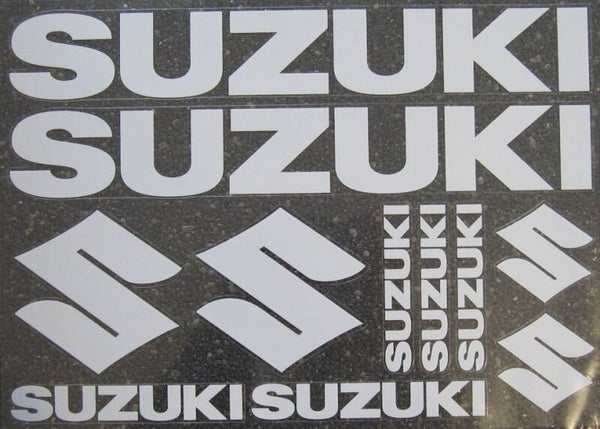 Stickervel / Autocollants - Suzuki wit/blanc (34x24 cm)