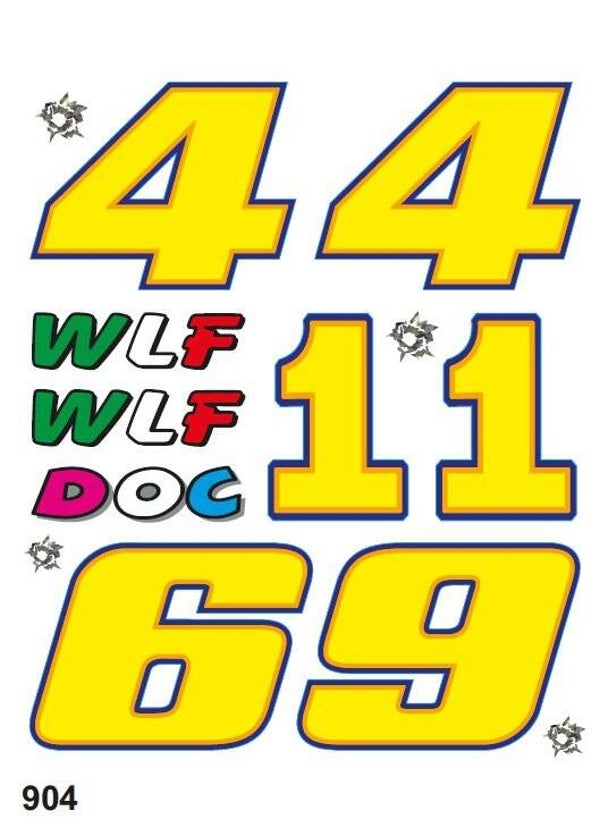 Stickers / Autocollants - Rossi cijfers/chirffres (20x24 cm)